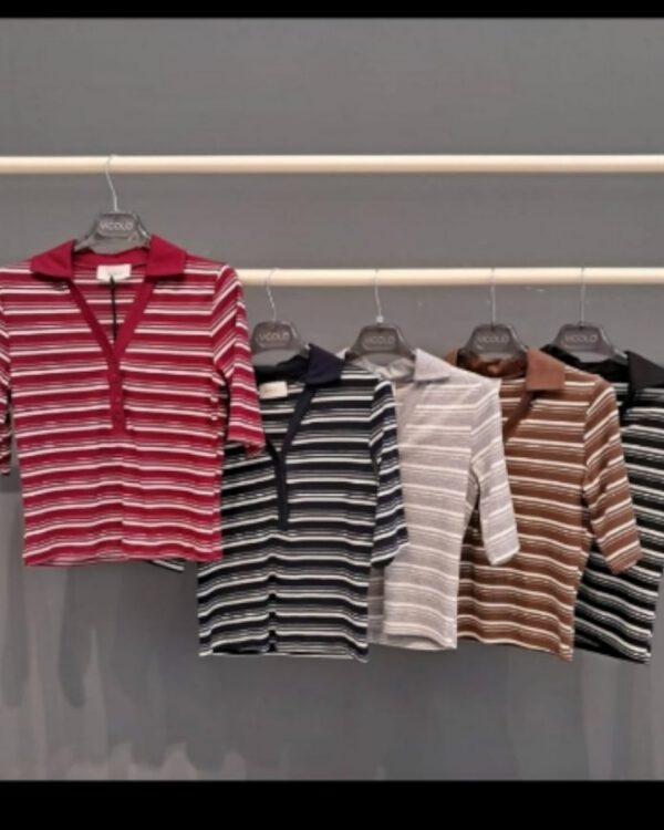 Polo Crop VICOLO a righe