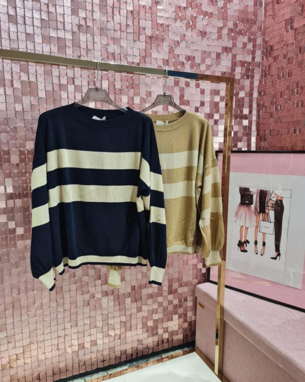 Pull VICOLO a righe con manica a palloncino
