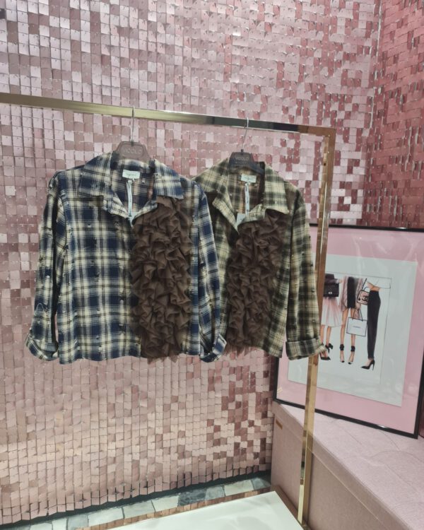 Camicia SUSYMIX check con rouches & rotture