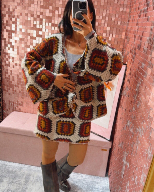 Cardigan VICOLO in maglia crochet